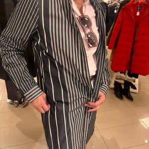 Striped Black and White Dress per se